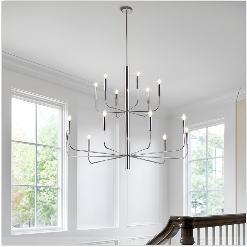 Gracie Oaks Yanibel 15-Light 2-Tier Minimalist Candlestick Gracie Oaks Yanibel 15-Light 2-Tier Minimalist Candlestick